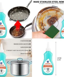 EGNMCR Household Cleaners Black Pot Bottom Cleaning Gel Stainless Steel Cleaner Strong Decontamination And Rust Remover For Kitchen Utensils 150ml