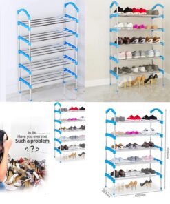 Portable Metal Multi-Layer Foot Shoemaker Shoes Storage Shelf Home Organizer Door Shoe Storage Cabinet Shelf Home Furniture - (5 Layer