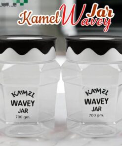 Kamel Wavey Clear Plastic Spice Jars 2-Pack - 700gm Containers