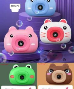 Cartoon Bubble Camera Watertight Light Electric Automatic Bubble Machine Children's Gift Toy Bubble Blower with Music Outdoor