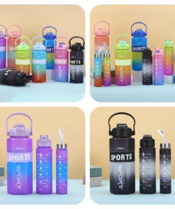 3pcs Sports Colourful Water Bottle Set