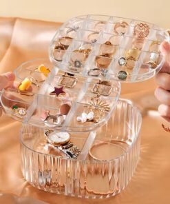 Multilayer Transparent Crystal Clear Acrylic Jewelry Storage Box