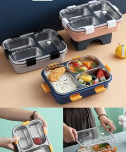 3portion Stainless steel lunch box heavy duty
