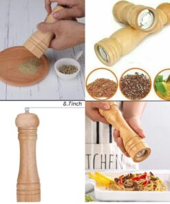 Wooden manual pepper grinder