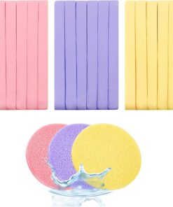 12 pcs Facial Cleansing Sponge Compressed Round Washing Face Sponge for Women Compress Exfoliating Removal Beauty Sponge