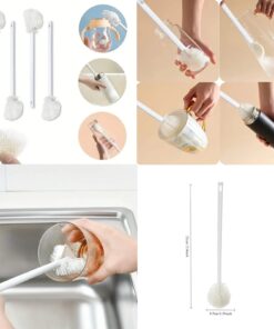 1pc Soft Silicone Bottle Brush, Long Handle Design, Multifunctional Foldable Cup Cleaning Brush for Kitchen, Bathroom, Living Room, Bedroom and Outdoor Use
