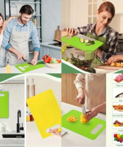 Plastic Cutting Boards for kitchen, Flexible Cutting Mats for Cooking, Non-Slip Cutting Board for Meat and Vegatables, BPA-Free and Dishwasher Safety