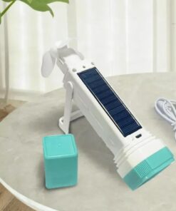Solar Rechargeable LED Flashlight With Fan and Lantern LED Charging Light Lamp