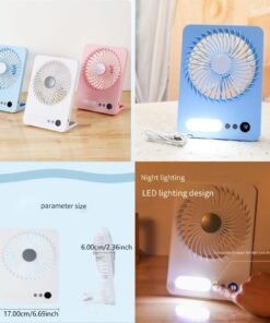 USB desktop folding fan and lamp