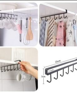 6 Iron Hook Under Cabinet Mug Holder Storage Hooks for Shelf, Cup Holder (Single Mug Patti)