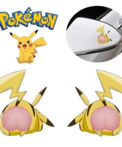 Pack of 2 Multipurpose Pokemon Pikachu  Car / Mobile Back Cover Sticker