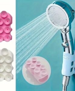 Pack 2  Silicone Shower Head Holder with Suction Cup, Rust-Proof, Adjustable Angle, Portable Shower Bracket