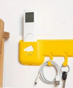 Multipurpose Plastic mobile & Remote Holder With 2 Hooks