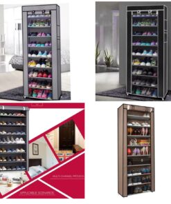 Shoe Rack 10 Floor Cloth Covered