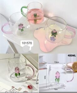 Flower glass mug 350ml