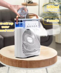 Portable USB Humidifier Fan,  Ultrasonic Air Cooler with Mist Spray, Quiet Operation for Home, Office, Travel, Gift - Plastic, USB-Powered
