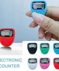 Digital Finger Tally Counter, Digital Electronic Tasbeeh Counters, Lap Track Handheld Clicker with Ring, Re-settable Digits Display
