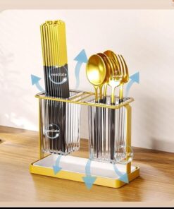 Double cutlery holder acrilic and metal