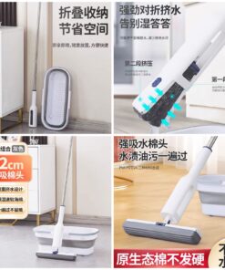 Premium Twist Mop with Folding Silicon Bucket