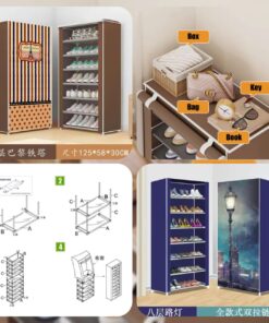 8Layer Wardrobe Style Printed Shoe Rack