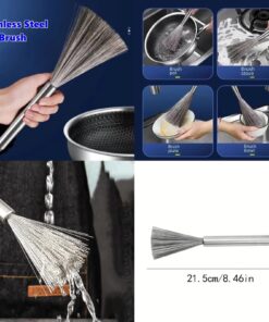 Stainless Steel Pot Brus Cleaning Brush Pot brush Utensil Scrubber Scouring for Brush Dishwashing Descaling Wire Brush