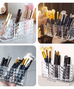 Acrylic 3 part cosmetics brush holder SK