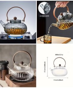 Heat resistant style glass teapot
