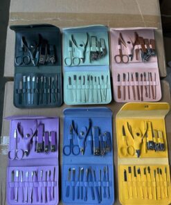 16 in 1  Nail Cutter Set Stainless Steel Nail Clippers Set With Folding Bag Manicure Cutter Kits Scissors Beauty Tool