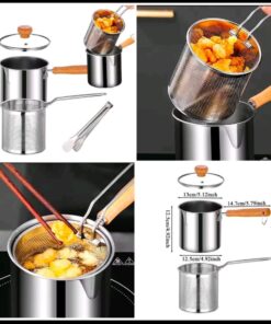 Deep fry pot 304 stainless steel with glass lid