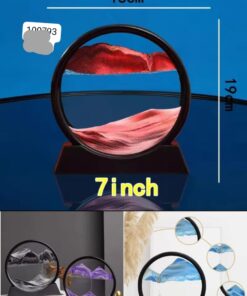 3D Hourglass Quicksand Moving Sand Art Picture Round Glass Deep Sea Sandscape