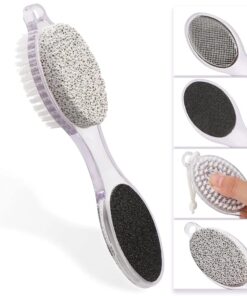 Foot File Callus Remover - Multi Purpose 4 in 1 Feet Pedicure Tools with Foot Scrubber