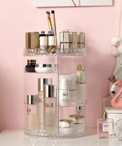 360° Rotating Diamond Cut Cosmetic Organizer