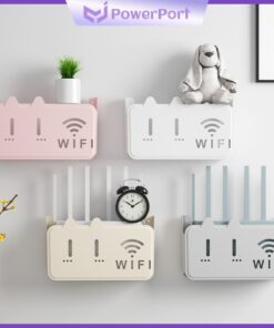 Wireless Wifi Router Shelf Wall-Mounted Cable Power Bracket Organizer