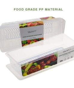 Stackable Freezer Food Storage Container with Removable Drain Plate