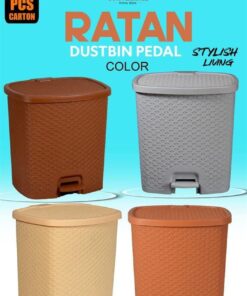 Plastic Ratan Pedal Dustbin