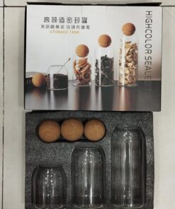 3pcs jar set glass merterial