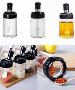 3-piece Glass Spice Jar with Spoon