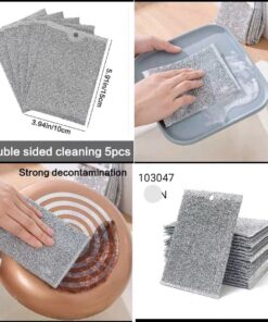 Pack of 5 set double sided wire cloth dish cleaning