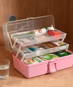 Plastic Storage Box, Desk Organizer, Art Tool Box for Painting, Stationery, Medicine