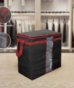 Black Storage Blanket Bag Organizer