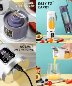 Portable fruit juicer 450ml 8 blade usb  rechargeable