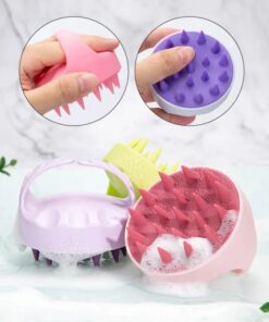 Portable Silicone Shampoo Brush Handheld Round Soft Scalp Massage Brush Bath Massage Brush Hair Shower Brush Comb Hair Care