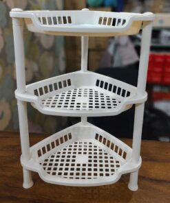 Corner Shape Trolley & Rack Multipurpose Storage Rack 3-Layer