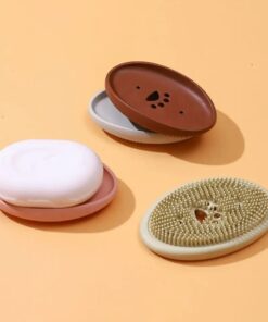 Silicon 2 in 1 Soap Dish With Brush
