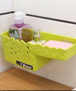 Wall Mounted Bathroom Storage Rectangular Corner Shelf Organizer With Drainage Hole
