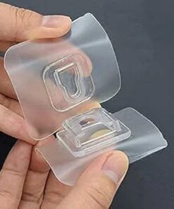 Self Adhesive Double Side Pack Of 10 Pairs (Male/Female) Wall Hooks gic Transparent Sticker