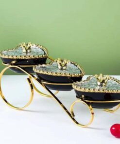 Serving Ceramic bowl and golden stand