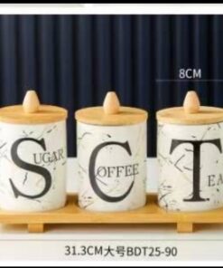 Air tight ceramic jar wood stand