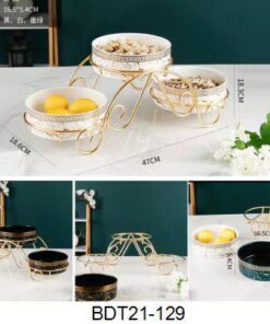 Serving Ceramic bowl with metal stand