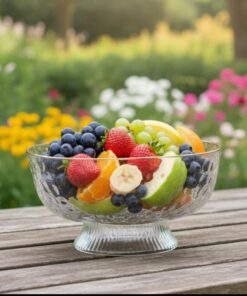 Crystal fruit bowl with stand 25cm